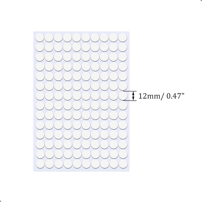 ZXUEZHENG Self-Adhesive Screw Hole Stickers,2-Table 140 in 1 Self-Adhesive Screw Covers Caps Dustproof Sticker 12mm White - Image 2